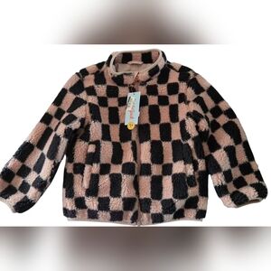 Cat & Jack Black and Cream Checkered Kids Jacket